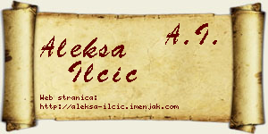Aleksa Ilčić vizit kartica